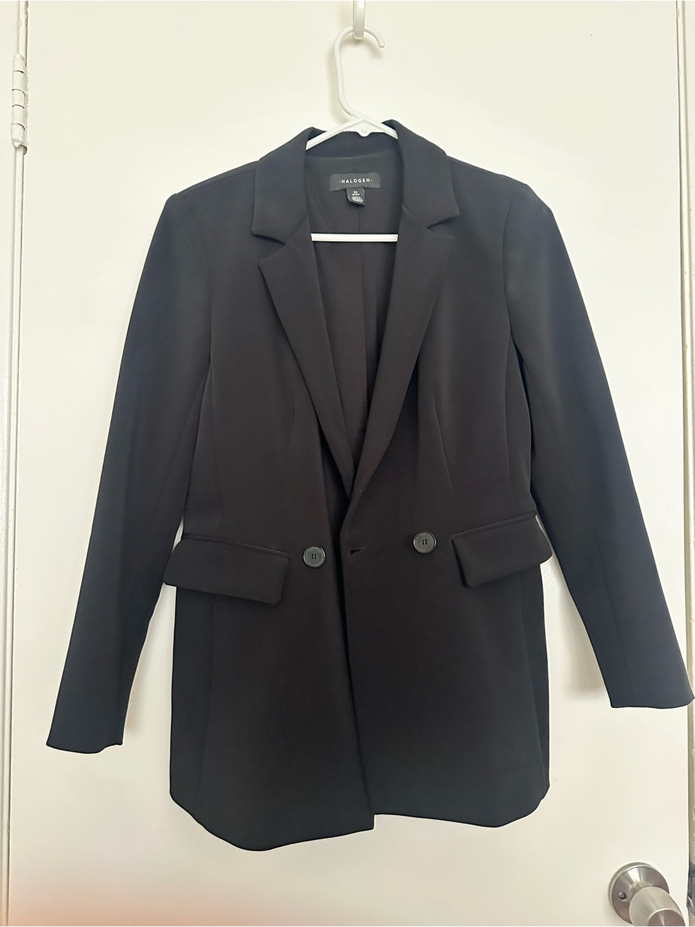 Halogen Black Classic Two-Button Tailored Blazer